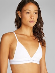 Calvin Klein White Rib Unlined Triangle Bra - Image 4 of 5