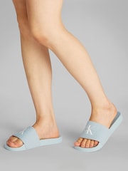 Calvin Klein Blue Monogram Slides - Image 1 of 6