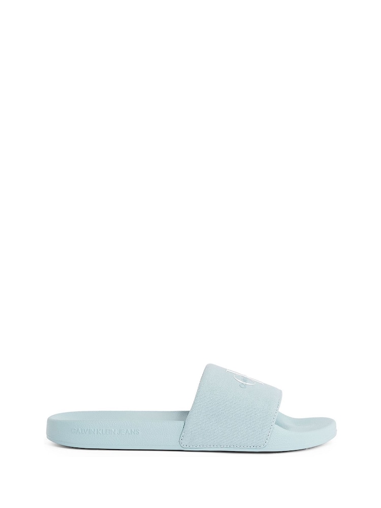 Calvin Klein Blue Monogram Slides - Image 2 of 6