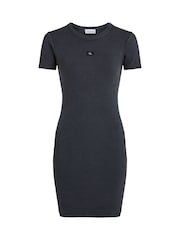 Calvin Klein Black Rib Bodycon Dress - Image 5 of 6