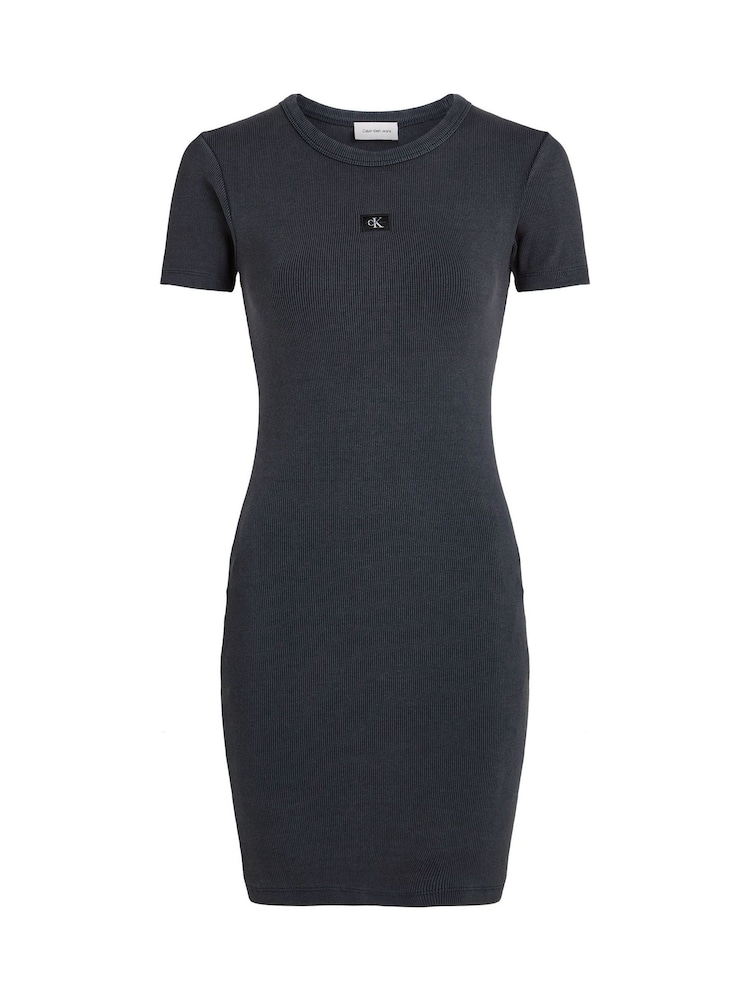 Calvin Klein Black Rib Bodycon Dress - Image 5 of 6