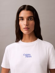 Calvin Klein White Logo 100% Cotton T-Shirt - Image 2 of 5