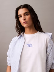 Calvin Klein White Logo 100% Cotton T-Shirt - Image 3 of 5