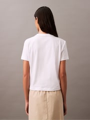 Calvin Klein White Logo 100% Cotton T-Shirt - Image 4 of 5