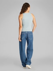 Calvin Klein Blue Monologo Rib Tank Top - Image 3 of 6