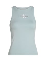 Calvin Klein Blue Monologo Rib Tank Top - Image 5 of 6