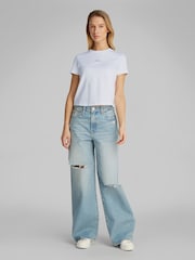 Calvin Klein White Placed Baby 100% Cotton T-Shirt - Image 2 of 6