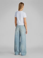 Calvin Klein White Placed Baby 100% Cotton T-Shirt - Image 3 of 6