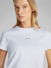 Calvin Klein White Placed Baby 100% Cotton T-Shirt - Image 4 of 6