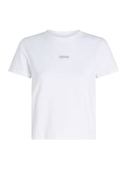 Calvin Klein White Placed Baby 100% Cotton T-Shirt - Image 5 of 6