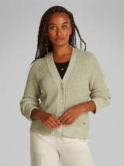 Calvin Klein Green Mouline Texture Cardigan - Image 1 of 7