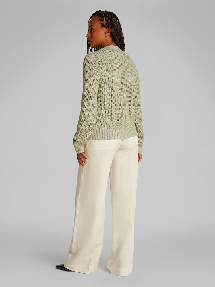 Calvin Klein Green Mouline Texture Cardigan - Image 3 of 7