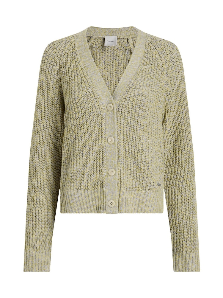 Calvin Klein Green Mouline Texture Cardigan - Image 5 of 7