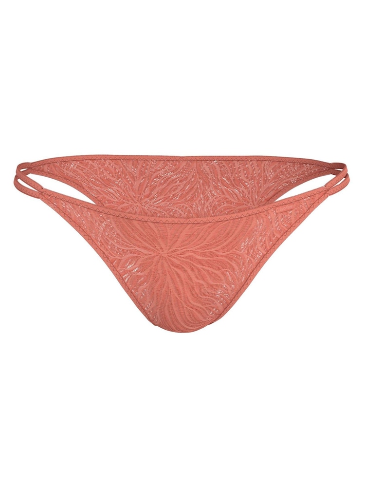 Calvin Klein Pink Sheer Marquisette Lace High Leg Thong - Image 1 of 1
