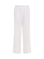 Calvin Klein Off White Cotton Poplin Pyjama Trousers With Logo Waistband - Image 5 of 5