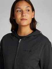أسود - هودي مريح بسحّاب من قماش تيري قطن تشكيلة Icon من Calvin Klein - صورة 2 من 5
