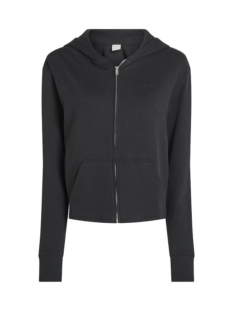 Schwarz - Calvin Klein Icon Cotton Terry Zip Lounge Hoodie - Bild 5 von 5 Schwarz - Calvin Klein Icon Cotton Terry Zip Lounge Hoodie - Bild 5 von 5