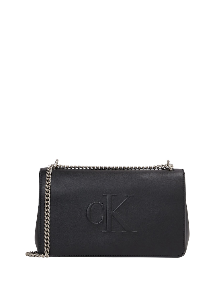 Calvin Klein Black Flap Shoulder Bag - Image 1 of 5