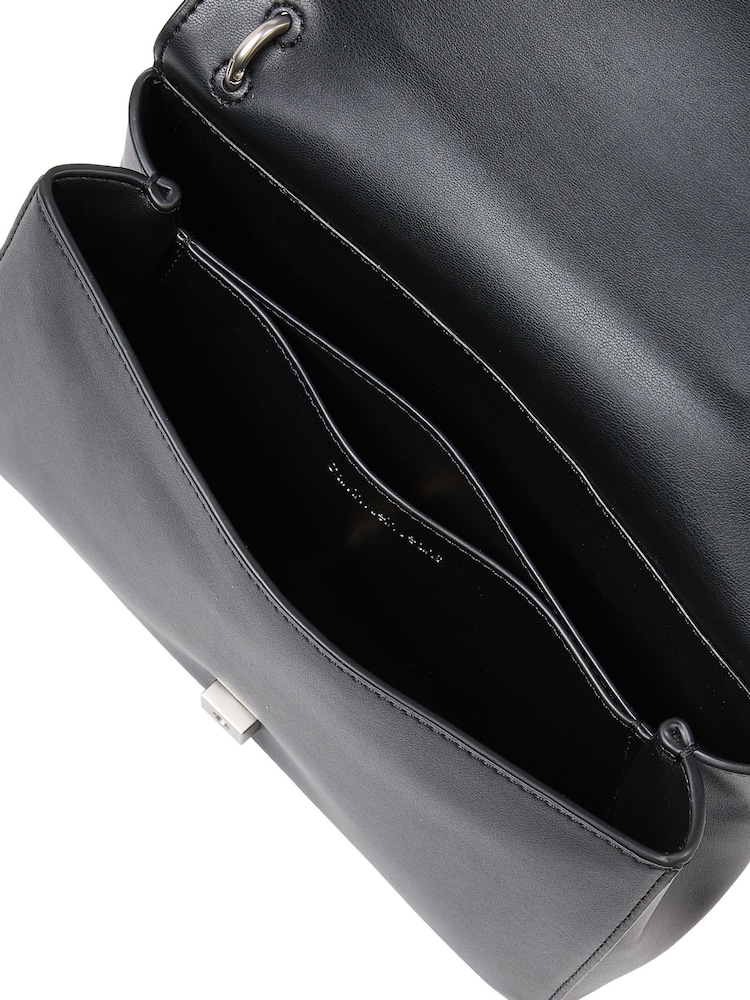 Calvin Klein Black Flap Shoulder Bag - Image 3 of 5
