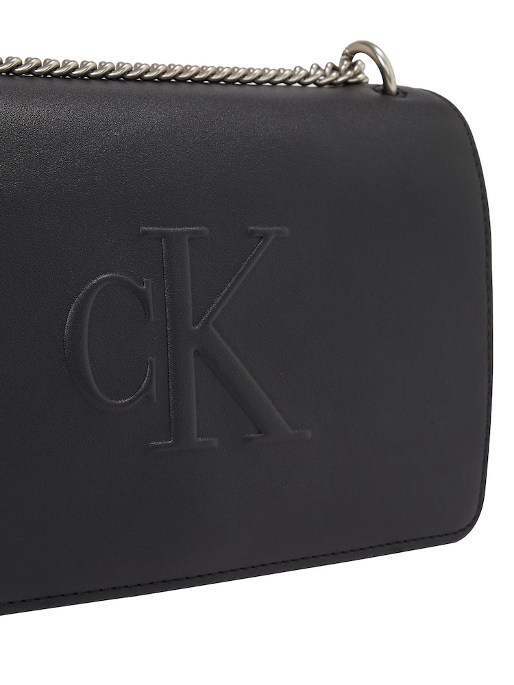 Calvin Klein Black Flap Shoulder Bag - Image 4 of 5