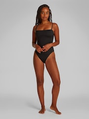 Calvin Klein Black Bandeau One Piece Swimsuit With Removable Pads - Image 2 of 5