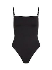 Calvin Klein Black Bandeau One Piece Swimsuit With Removable Pads - Image 5 of 5