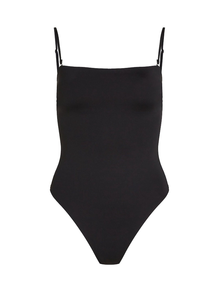 Calvin Klein Black Bandeau One Piece Swimsuit With Removable Pads - Image 5 of 5