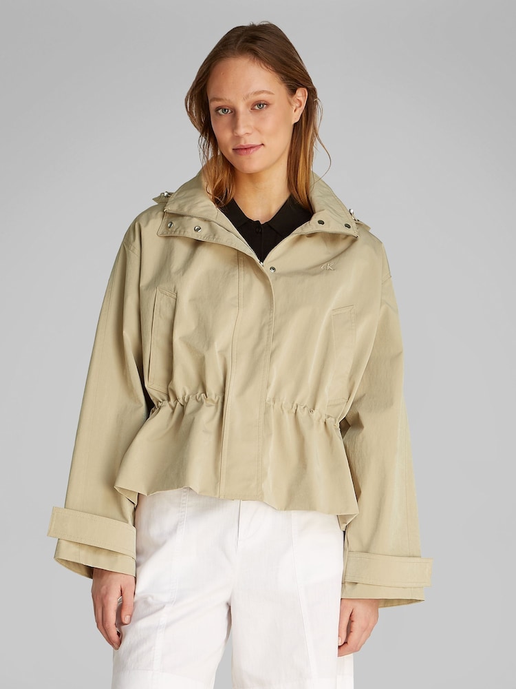 Calvin Klein Beige Waisted Jacket - Image 1 of 6