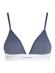Calvin Klein Blue Rib Unlined Triangle Bra - Image 5 of 5