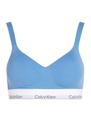 Синий - Хлопковый моделирующий бралетт Calvin Klein Modern - Изображение 6 из 6