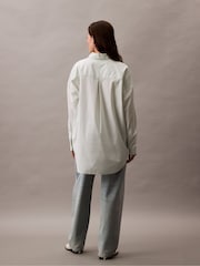 Calvin Klein Green Oversized Summer Poplin Shirt - Image 3 of 4