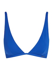 Calvin Klein Blue Fixed Triangle Bikini Top With Removable Pads - Image 5 of 5