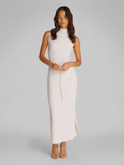 Calvin Klein Brown Crinkle Jersey Ankle Dress - Image 1 of 7