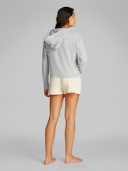 Calvin Klein Grey Icon Cotton Terry Zip Lounge Hoodie - Image 3 of 5