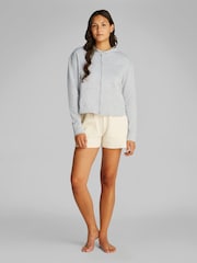 Calvin Klein Grey Icon Cotton Terry Zip Lounge Hoodie - Image 4 of 5