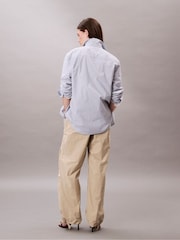 Calvin Klein White Crinkle Parachute Trousers - Image 3 of 5