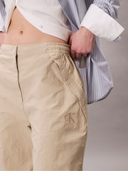 Calvin Klein White Crinkle Parachute Trousers - Image 5 of 5