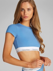 Blue - Calvin Klein Modern Cotton T-Shirt Bralette - Image 2 of 5
