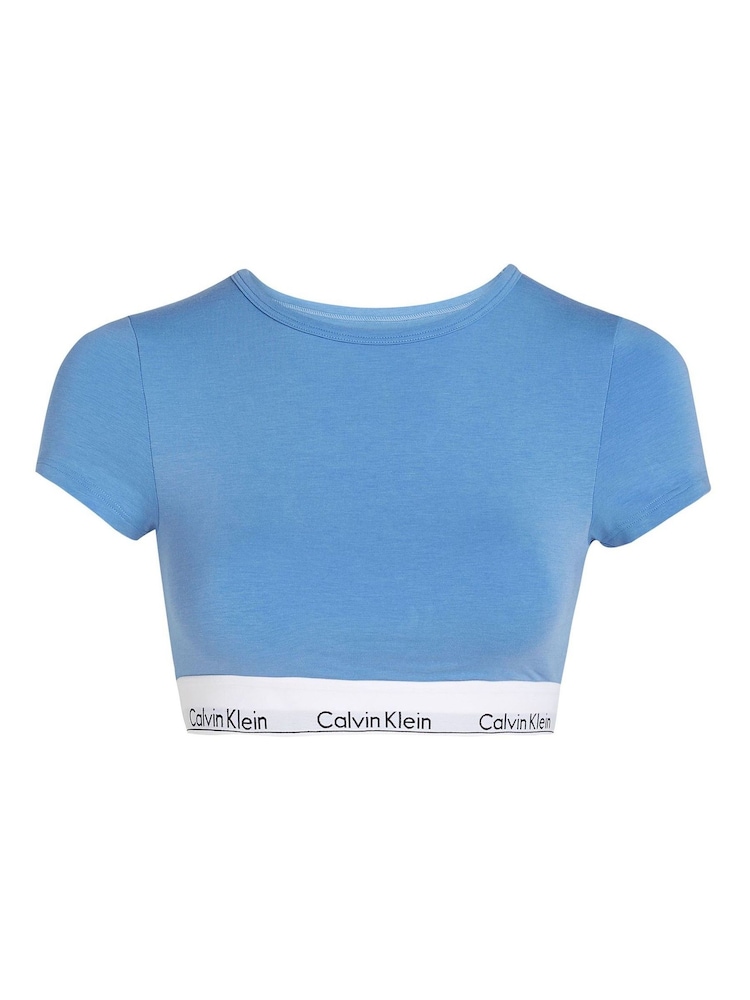 Blue - Calvin Klein Modern Cotton T-Shirt Bralette - Image 5 of 5