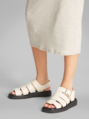 Calvin Klein Black/chrome Fisherman Leather Sandals - Image 1 of 6