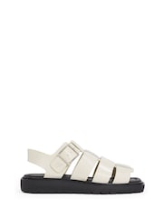 Calvin Klein Black/chrome Fisherman Leather Sandals - Image 2 of 6