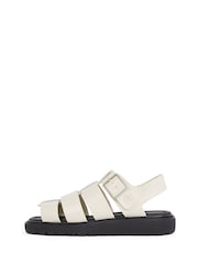 Calvin Klein Black/chrome Fisherman Leather Sandals - Image 3 of 6