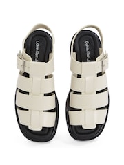 Calvin Klein Black/chrome Fisherman Leather Sandals - Image 6 of 6