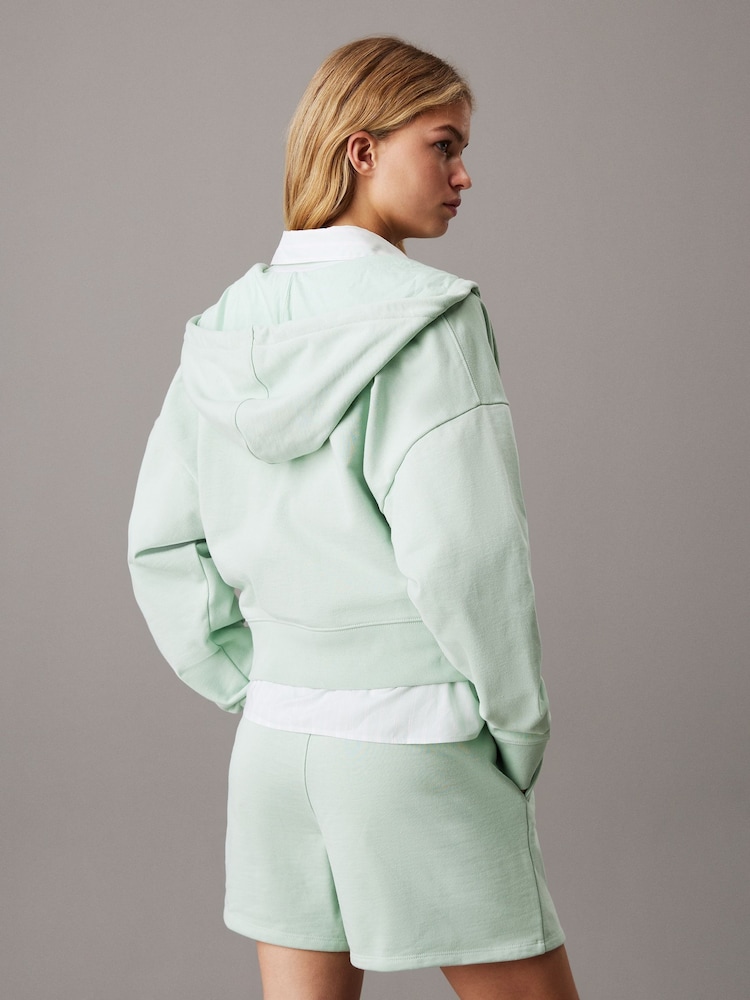 Calvin Klein Green Monologo French Terry Hoodie - Image 2 of 5