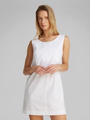 Calvin Klein White Poplin Sleeveles Mini Dress - Image 1 of 6