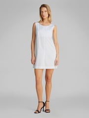 Calvin Klein White Poplin Sleeveles Mini Dress - Image 2 of 6