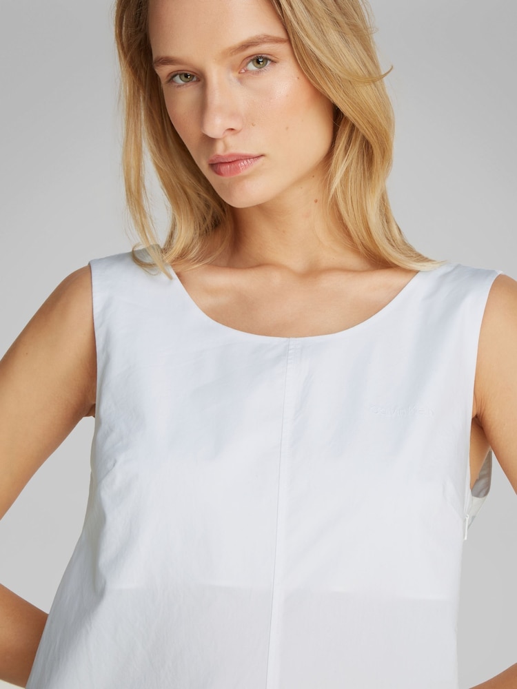 Calvin Klein White Poplin Sleeveles Mini Dress - Image 4 of 6