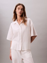 Calvin Klein White Cotton Poplin Short Sleeve Pyjama Shirt - Image 1 of 5