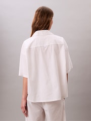 Calvin Klein White Cotton Poplin Short Sleeve Pyjama Shirt - Image 2 of 5