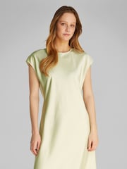 Calvin Klein Light Green Matte Shine Satin Sheath Dress - Image 1 of 6